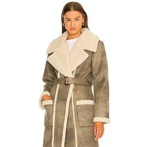 ❤️ $995 NEW! Jonathan Simkhai Briar Sherpa Biker Coat; XL
